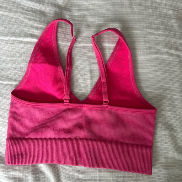 Pink Ribbed Women's Crop Top - Picture 2 of 3